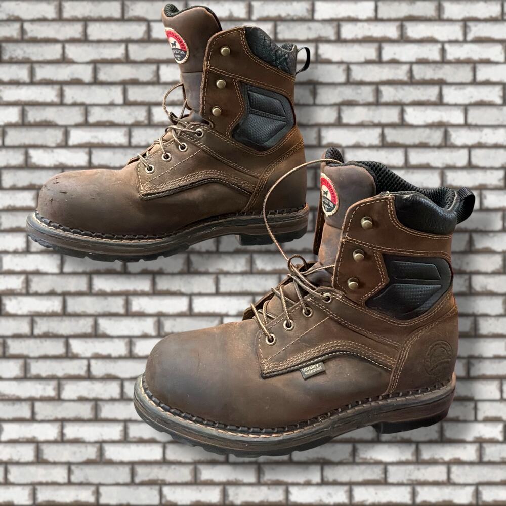 Men's 10D IRISH SETTER Ramsey 83800 Waterproof Steel Toe Work Leather Work Boots